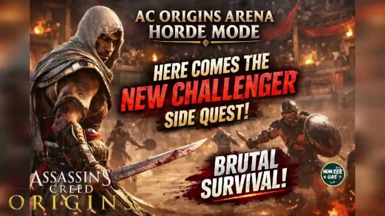 AC Origins Arena Horde Mode | Here Comes the New Challenger Side Quest | Brutal Survival | 36 Waves