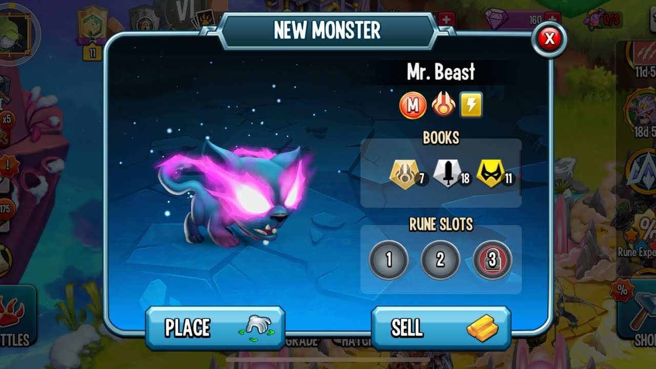 Hatching Mythic “Mr. Beast” YouTuber Monster Egg and Leveling it up in Monster Legends!