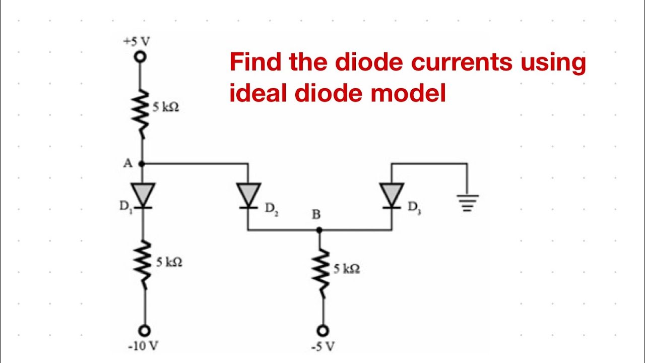 Find the value of the currents through diodes D1,D2 ﻿and D3 Use ideal diode model