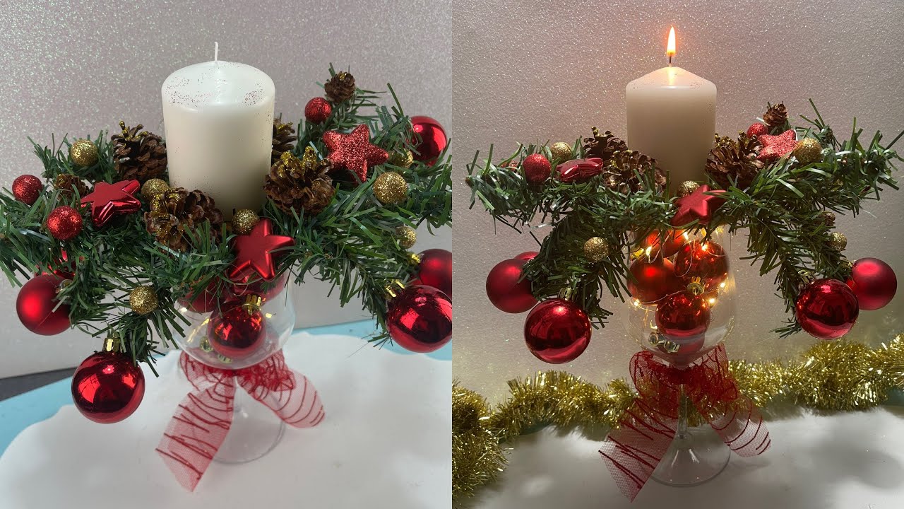 Tutorial centrotavola delle feste con riciclo bicchiere di vetro