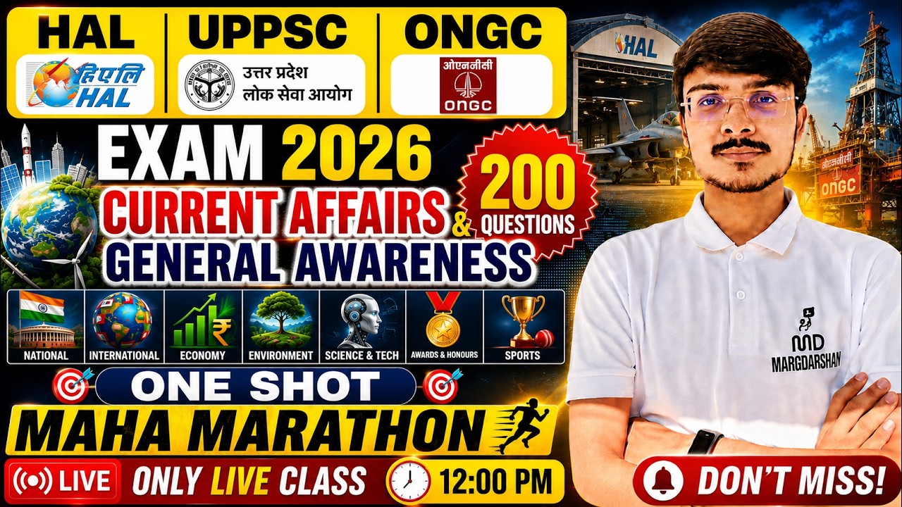 Current Affairs 2026 | 200 Most Important Questions for HAL, UPSC, UPPSC & ONGC Exams