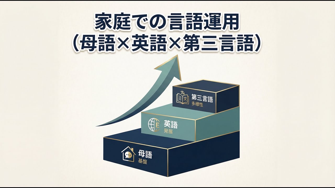 家庭での言語運用（母語×英語×第三言語）