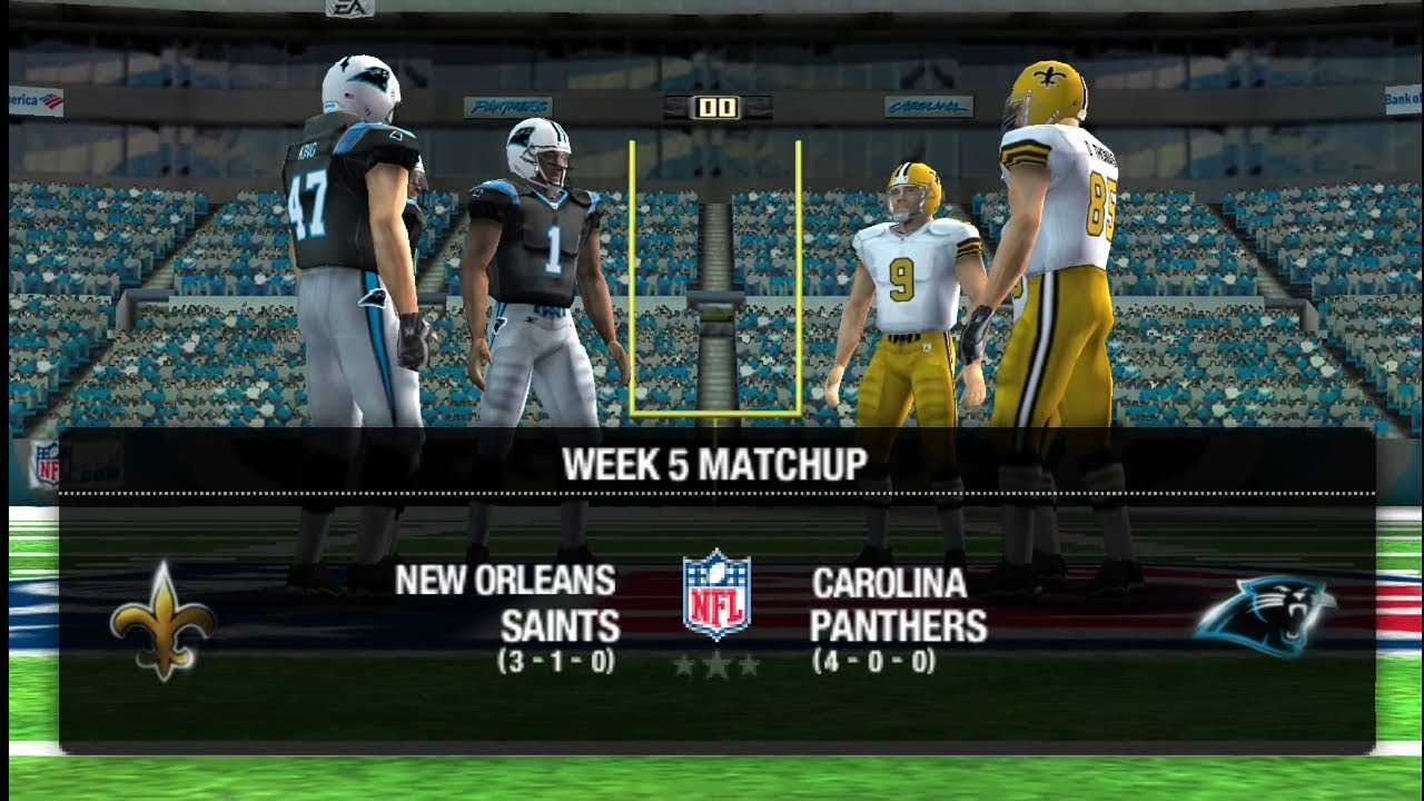 Madden 12 PSP [Режим франшизы «Пантерс»] 5-я неделя против «Сэйнтс»