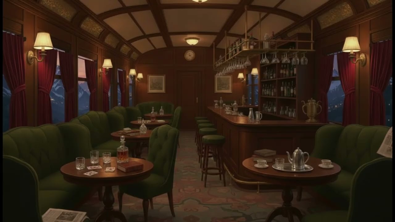 1940s Jazz, you are on a train enjoying your evening