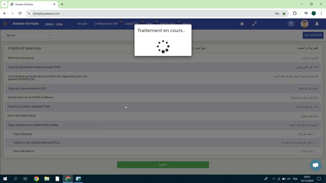 Axeane Kompta: Automatisation de déclaration mensuelle