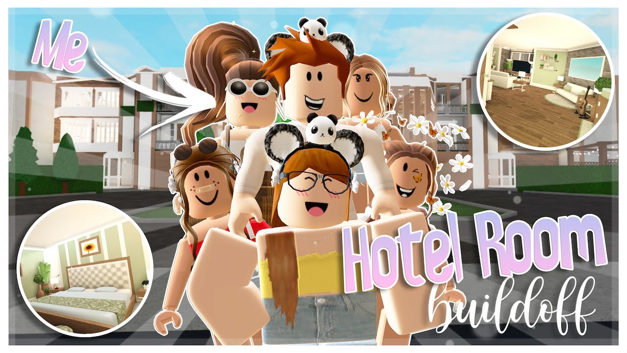 BLOXBURG Hotel Room BUILD OFF w/ DaPandaGirl