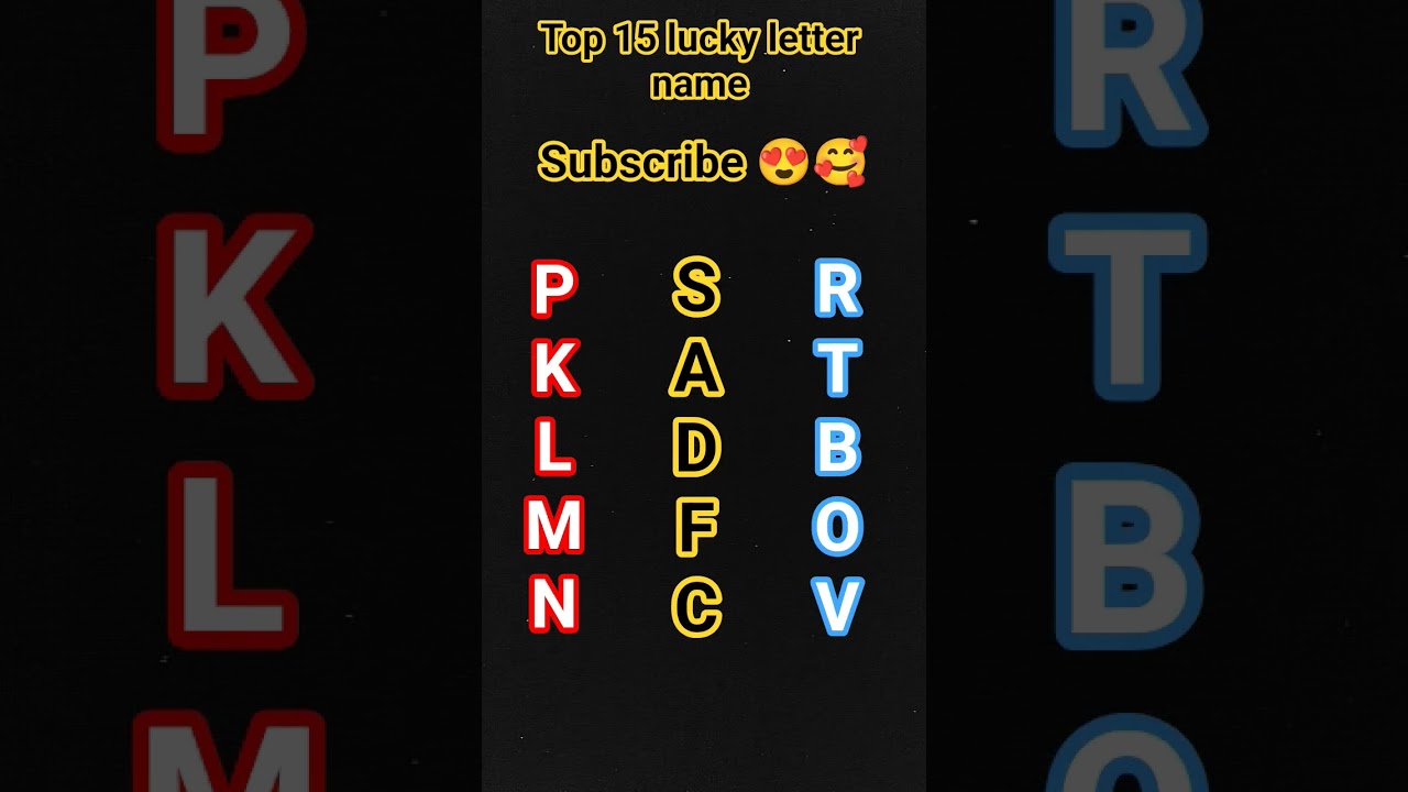 Top 15 lucky letter name 