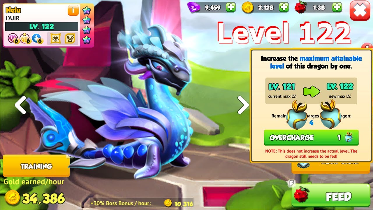 Iajir Dragon level 120 to 122 with 2 Sacred Apple | In Dungeon Battle against level 200 Opponents