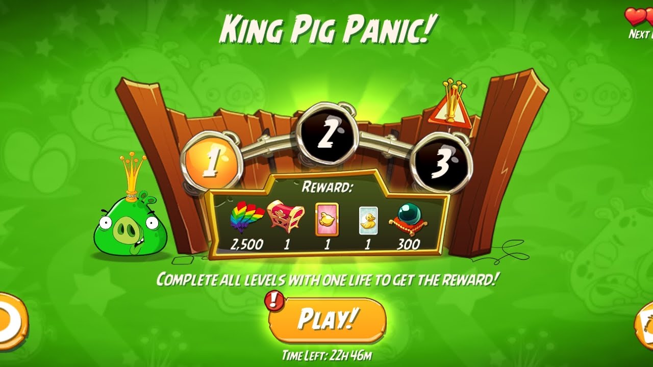 King Pig Panic All Level Complete (1+2+3).   Angry 💢 Birds 2 Dally Challenge 