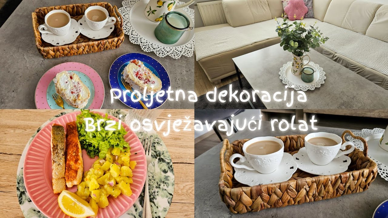 Proljetna dekoracija | Brzi osvježavajući rolat sa jagodama | Ručak i kahva sa mužem