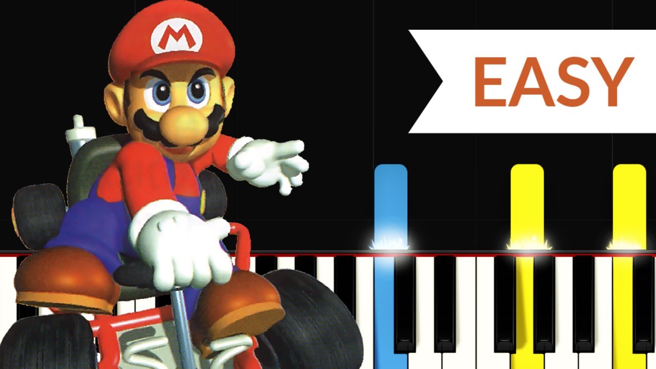 Rainbow Road - Mario Kart 64 (EASY Piano Tutorial)