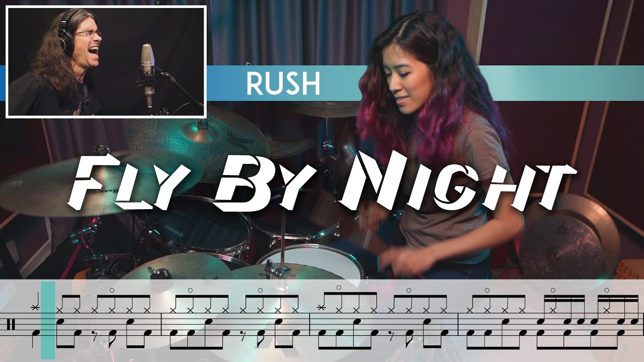 RUSH - Fly By Night (drum cover with sheet music ft. @DaveRucci)