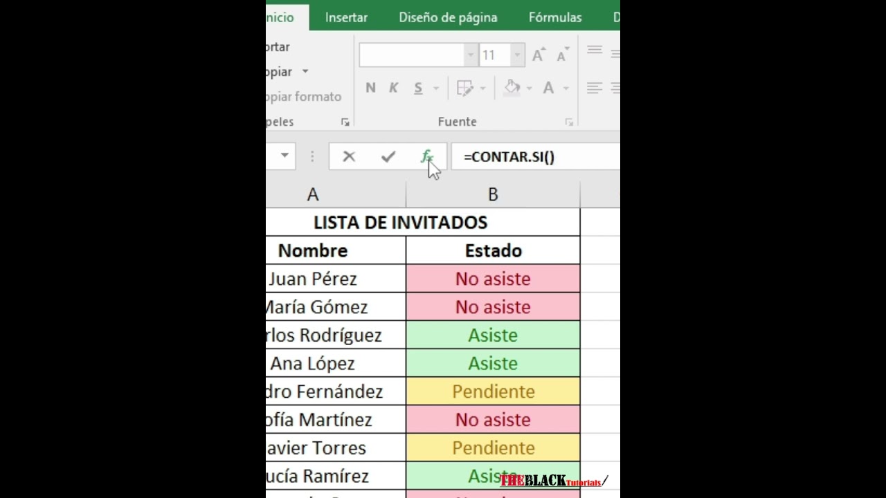 Contar.si Contara Excel - Lista de Invitados