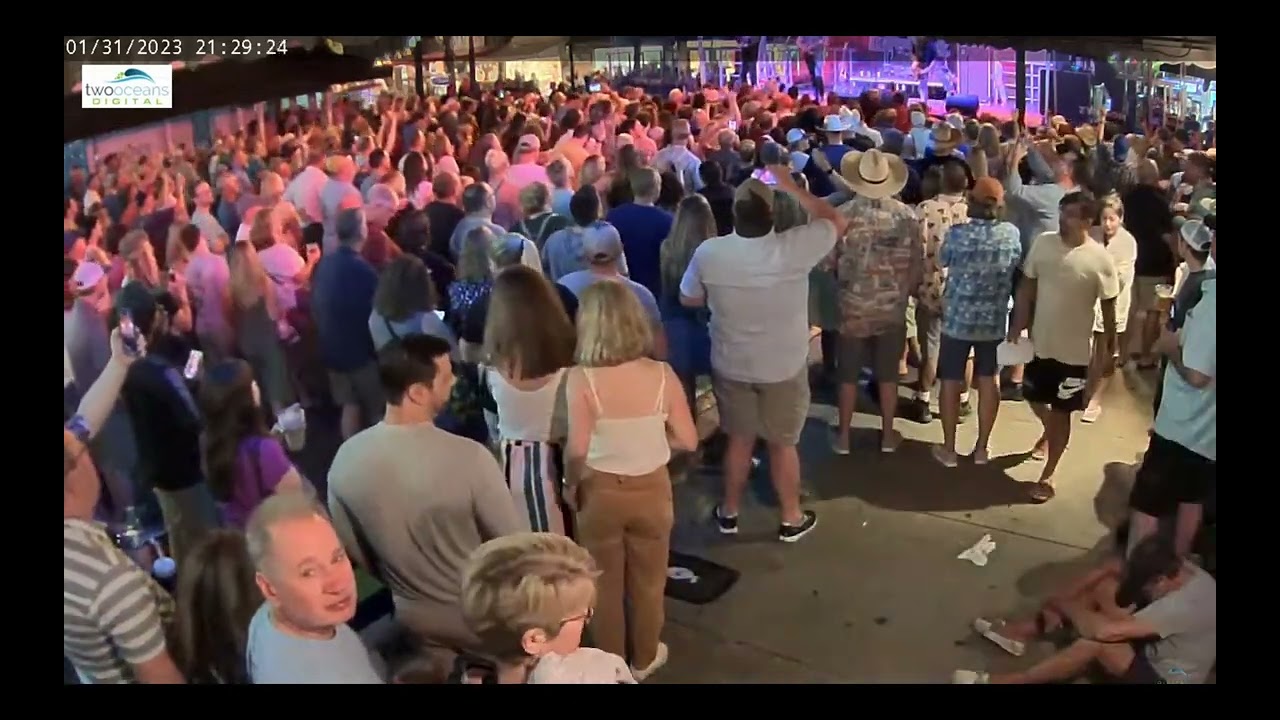 Extremely intoxicated man bothers concert goers Key West outside Sloppy Joe's Bar