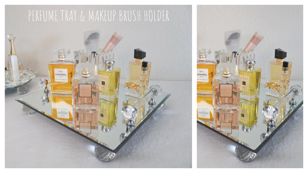 DIY GLAM PERFUME TRAY AND A MAKEUP BRUSH HOLDER |  GRAT FOR DISPLAYING ON A VANITY | GLAM DIY 2022