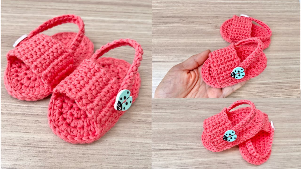 Crochet Baby Sandal 6-12 months | Easy and fast tutorial leonyvie handicrafts