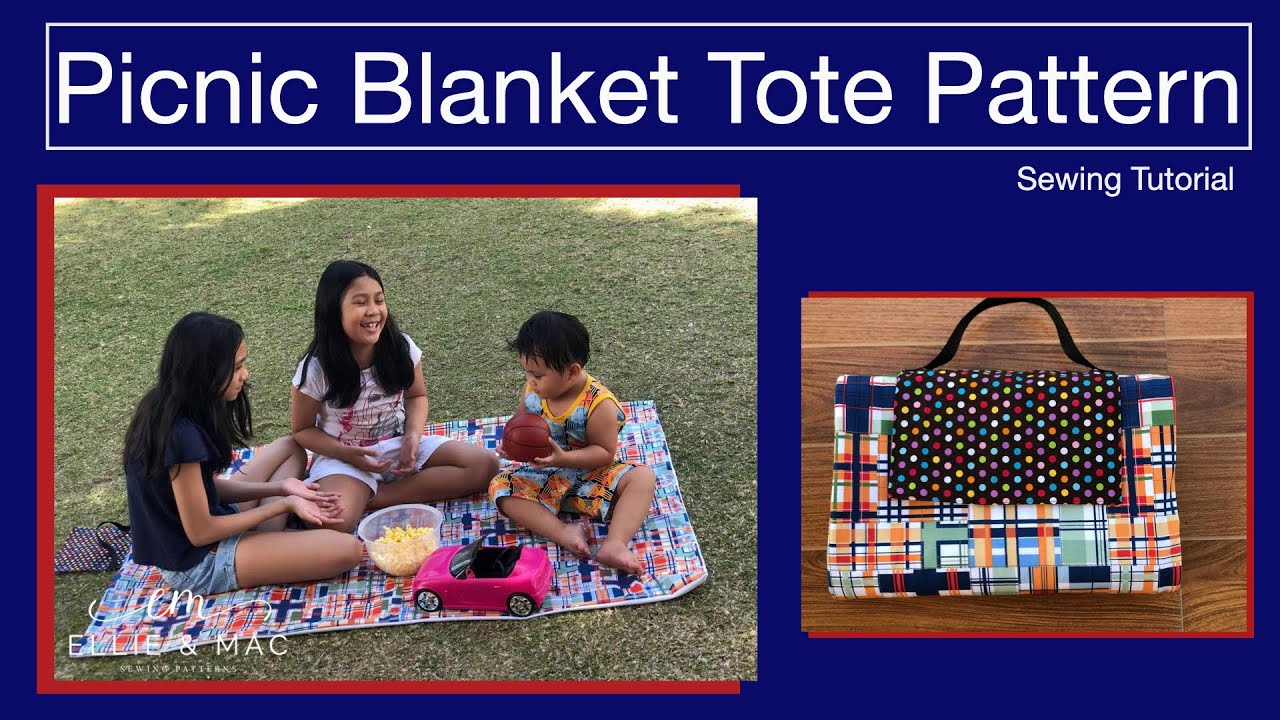 Quick and Easy Sewing Project To Sell - FREE Picnic Blanket Tote Pattern