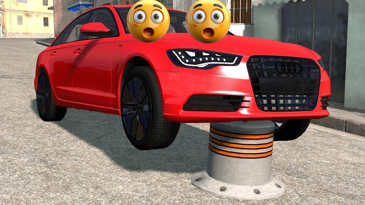 Cars vs Bollards – BeamNG.Drive