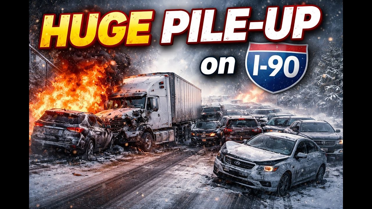 I-90 Shut Down 😳 Massive Pileup Forces Traffic Onto Side Roads - POV Dashcam drive