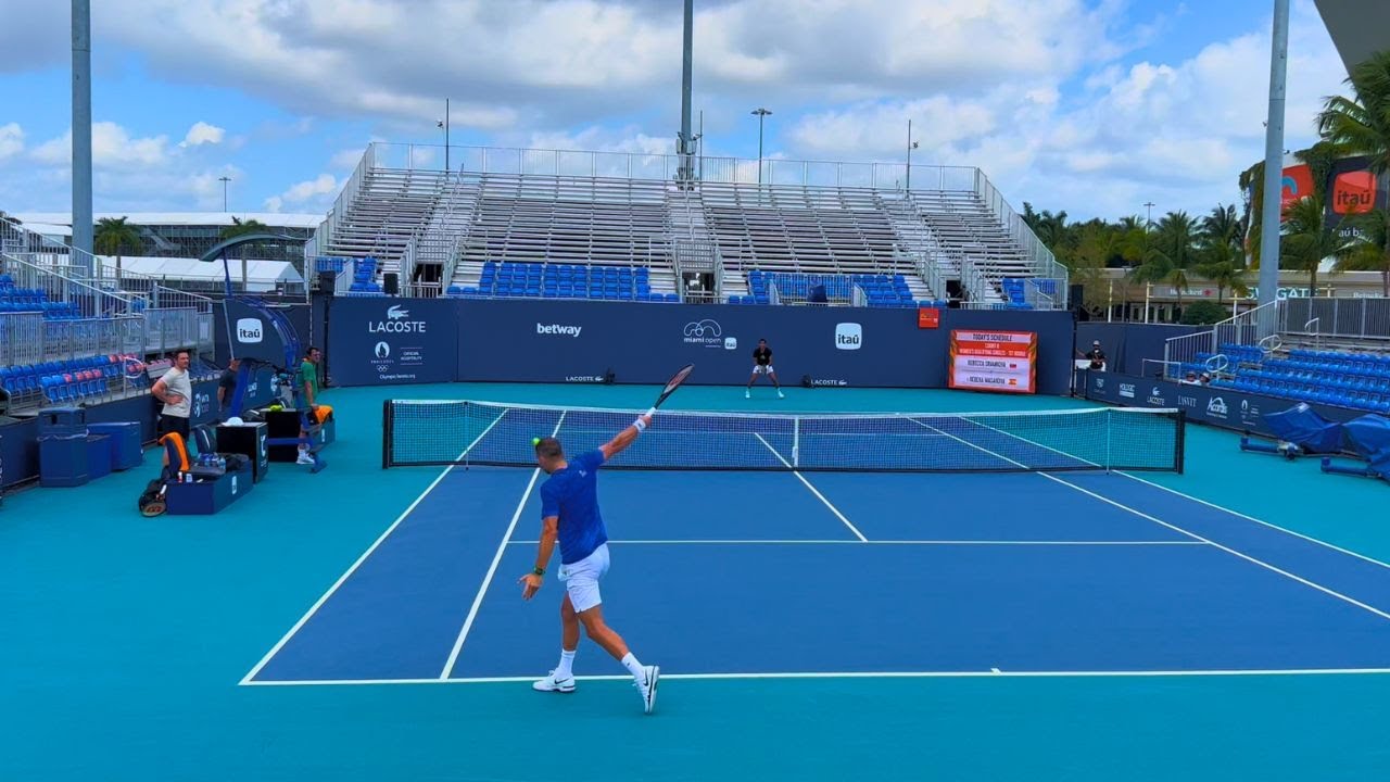 Dimitrov & Auger-Aliassime Practice - Court Level Miami [4K 60fps] 2024