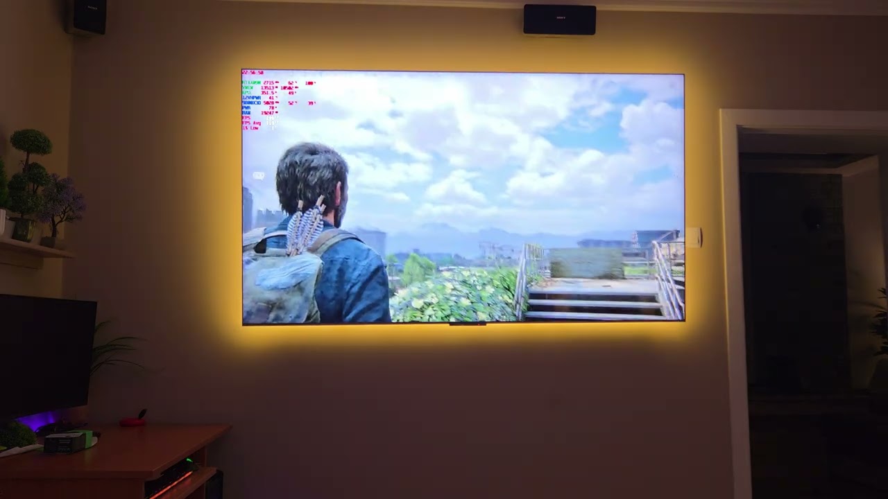 The Last of Us testing on 75" Mini Led TCL 75C8K (QM8K) model 2025, 4K@144hz/10bit ,PC game test