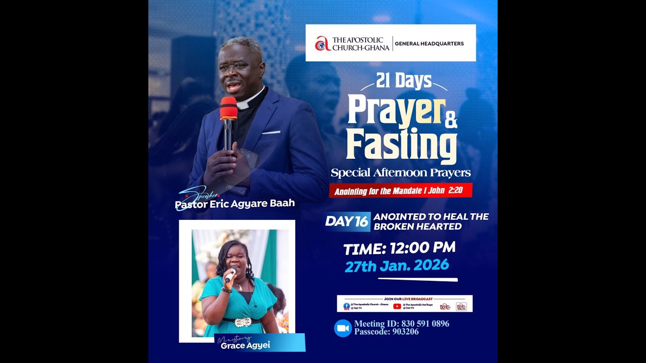 DAY 16 || 21 DAYS PRAYER AND FASTING || 27TH JAN. 2026 || ANOINTED TO HEAL THE BROKEN HEARTED