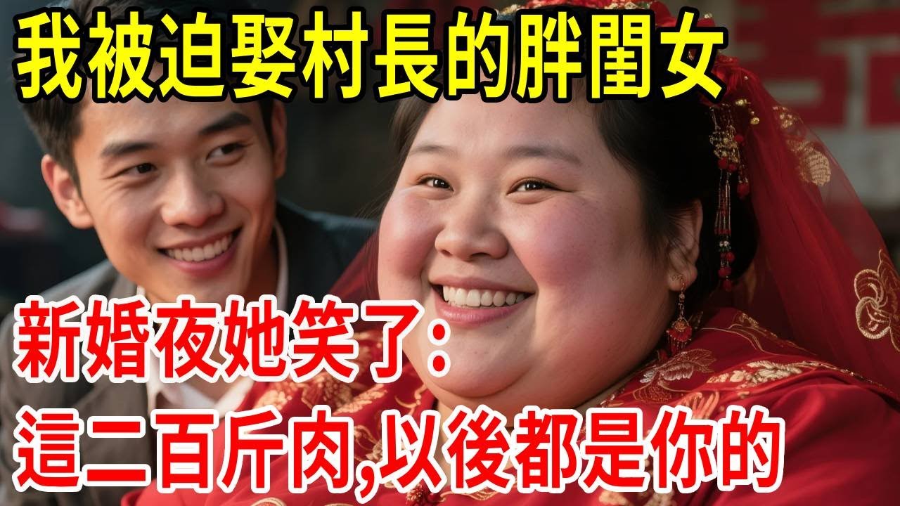 我被迫娶村長的胖閨女，新婚夜她笑了:這二百斤肉,以後都是你的#原創#情感