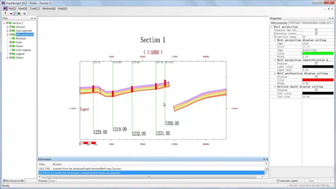 How to extract well projection in structural profile V2 2 0