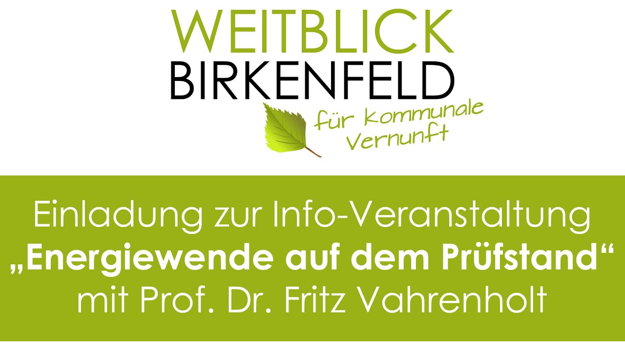 Vortrag von Prof. Dr. Fritz Vahrenholt am 25.10.24 in Birkenfeld