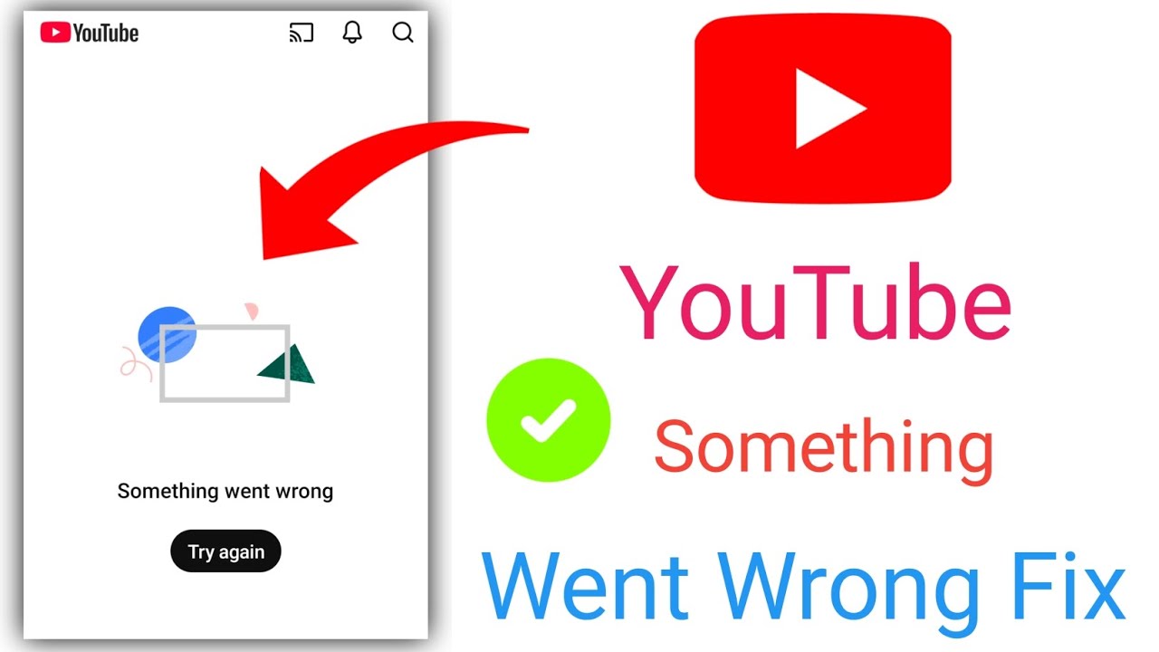 YouTube something went wrong problem/YouTube home page something went wrong try again