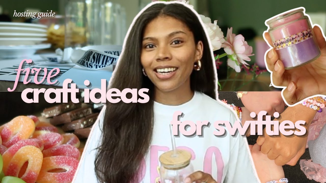 how to host a swiftie craft night ☁️ collages, lavender haze candles + more