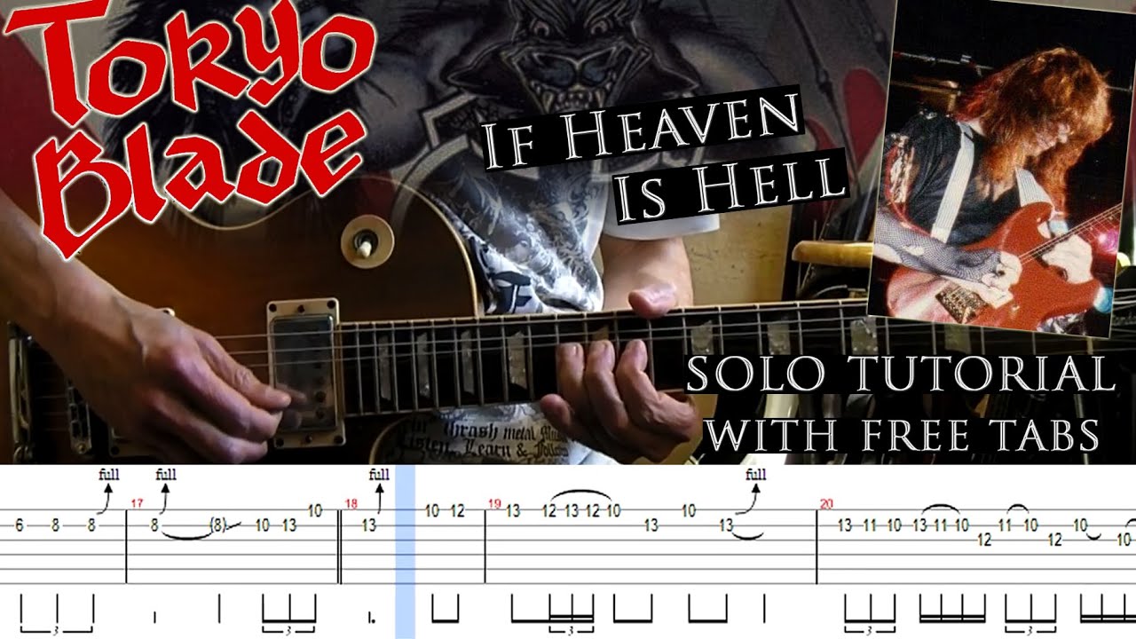 Tokyo Blade - If Heaven Is Hell guitar solo lesson (with tablatures and backing track)