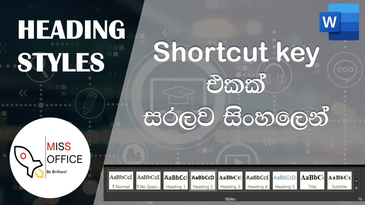 How to add heading styles in MS word | සිංහලෙන් | With shortcut keys 🔥