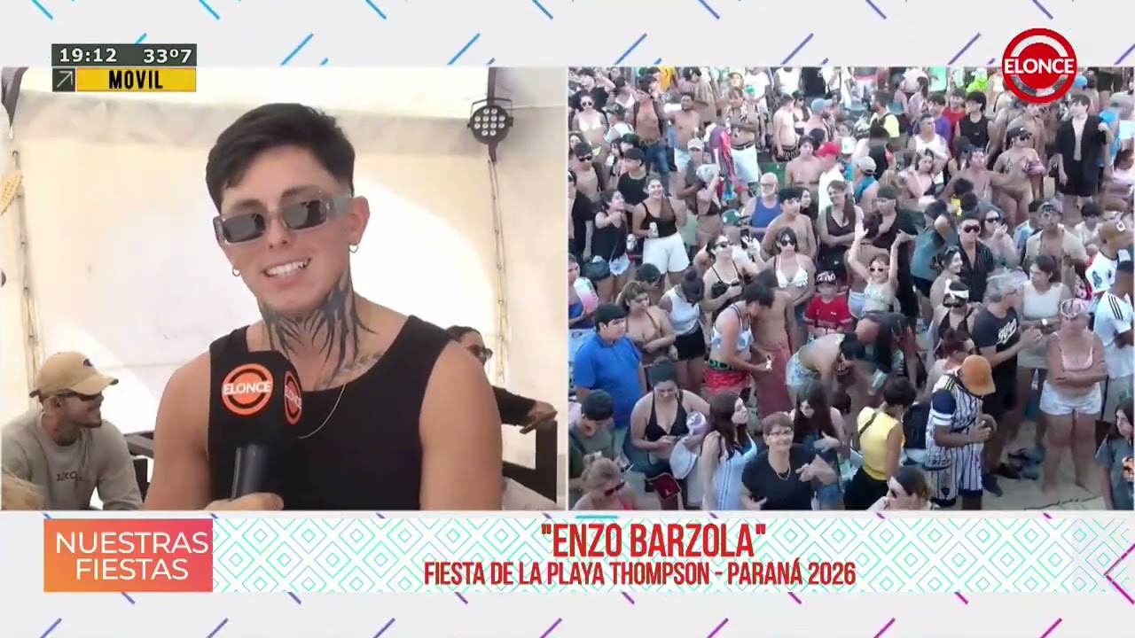 2do día de la Fiesta de la Playa Thompson Paraná 2026 - Entrevistamos a Enzo Barzola antes del show