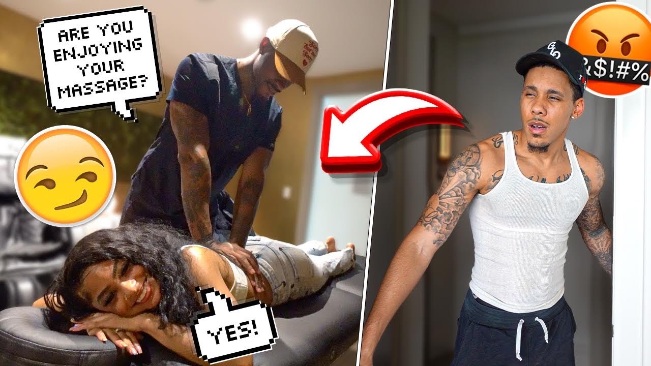 GETTING A MASSAGE FROM MY BOYFRIENDS FRIEND TO SEE HOW HE REACTS!!! *VERY INTENSE*
