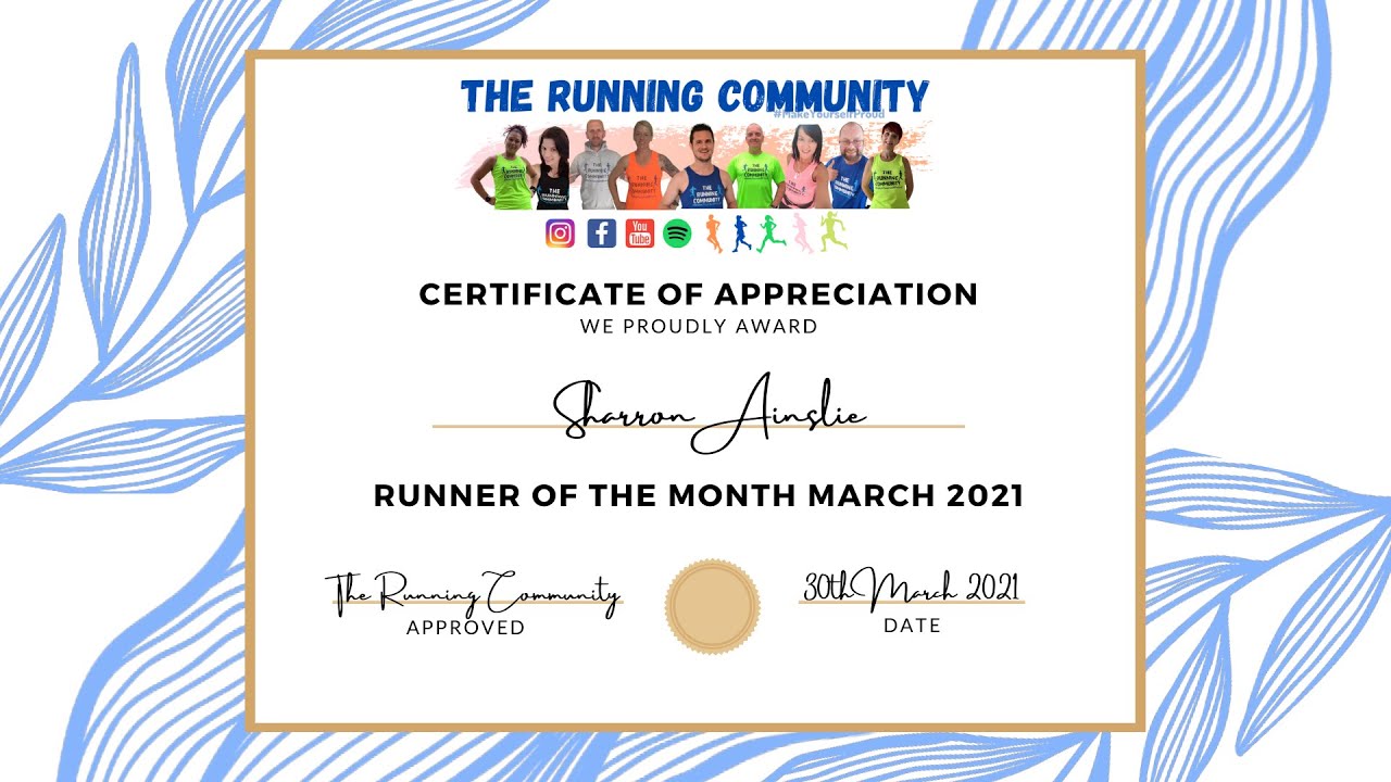 The Running Community | Runner Of The Month | March 2021 Sharron Ainslie