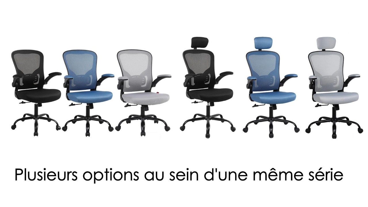 Vidéo d'installation de la chaise de bureau Moustache en maille avec accoudoirs relevables