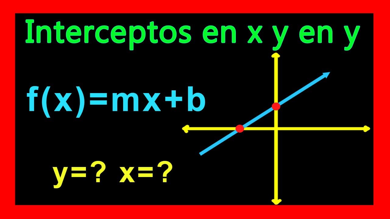 ✅👉 Funcion Lineal Interceptos con los Ejes