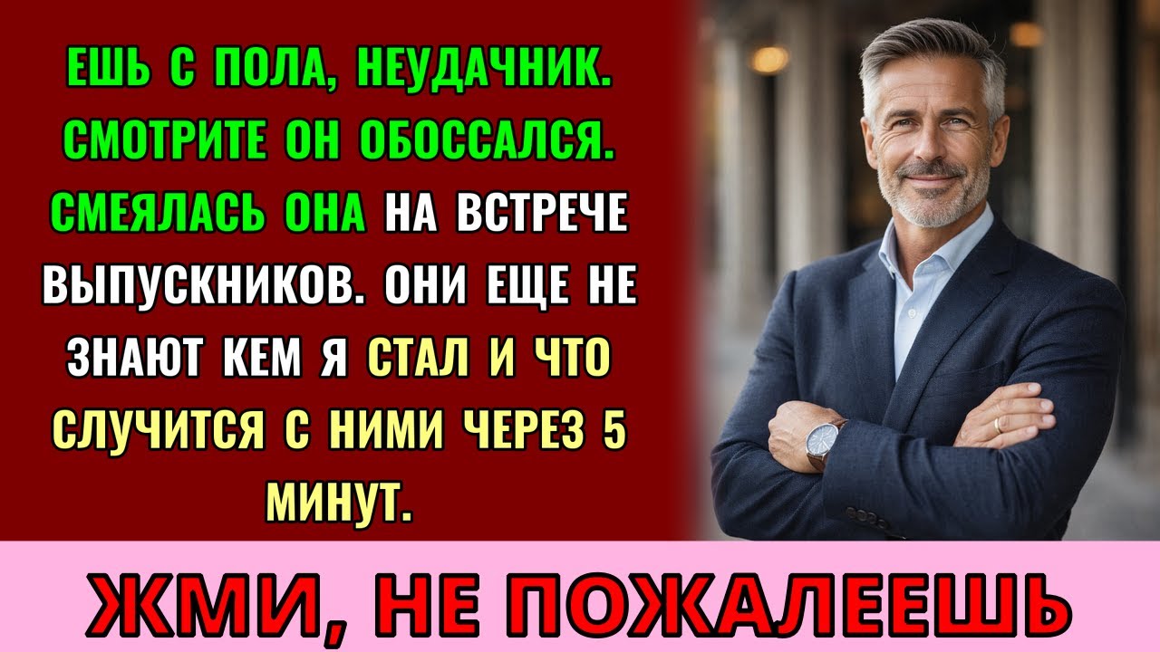 ЕШЬ С ПОЛА, НЕУДАЧНИК,  смеялась она на встрече выпускников. Но, через 5 минут
