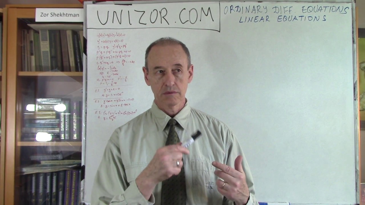 Unizor - Ordinary Differential Equations - Linear Equations