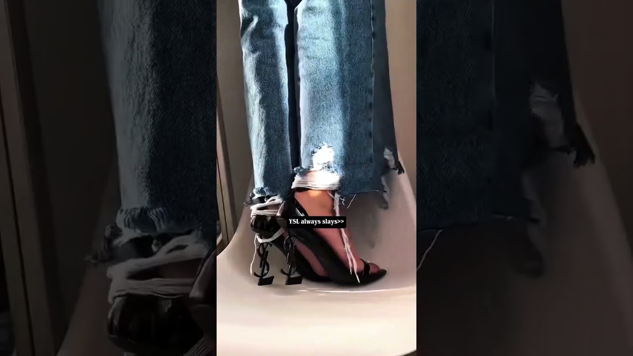 YSL Heels Always Slay 👠 Luxury Black High Heels with Jeans #Shorts #fashion #viral #heels #ysl