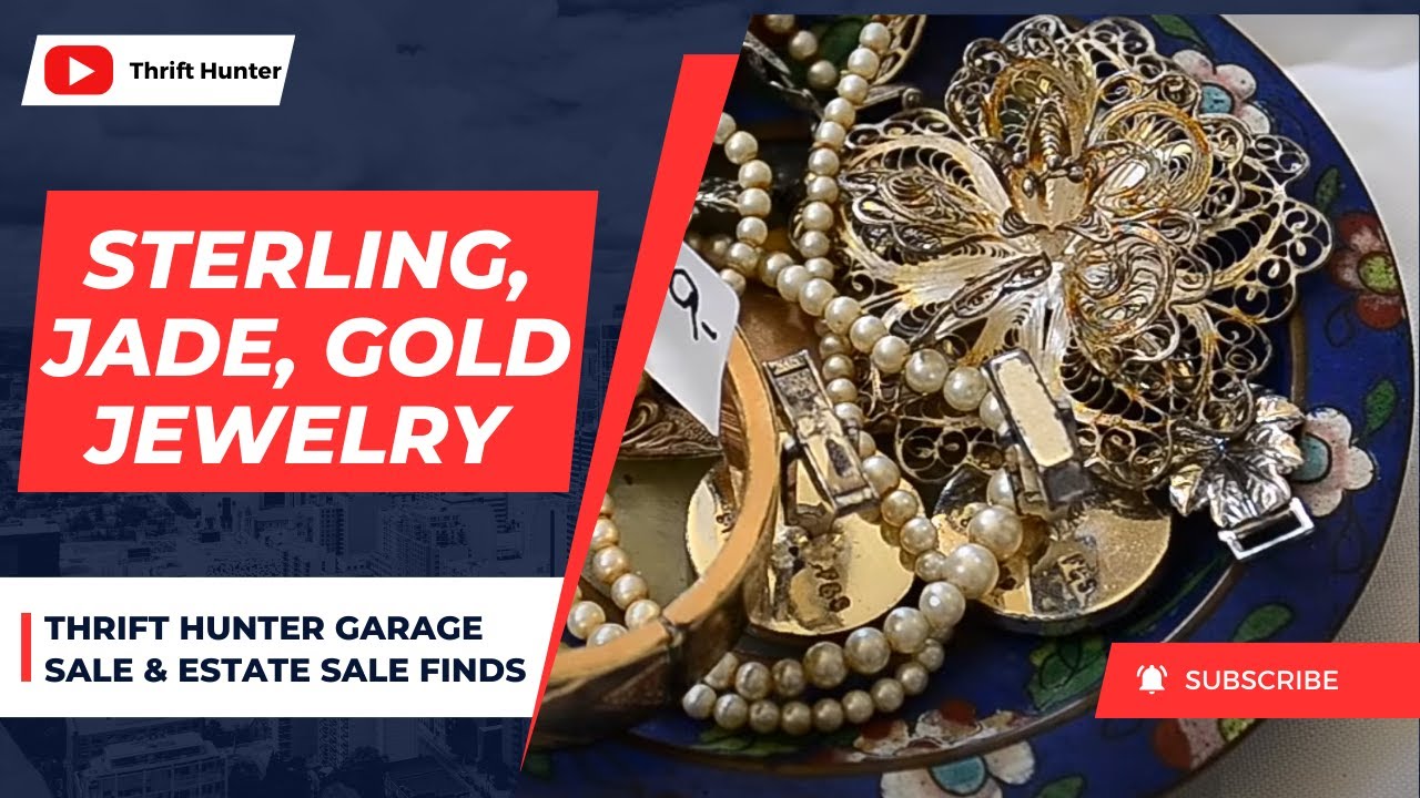 Radiant Elegance: Sterling, Jade, & Gold Jewelry Collection | Thrift Hunter Garage Sale #110
