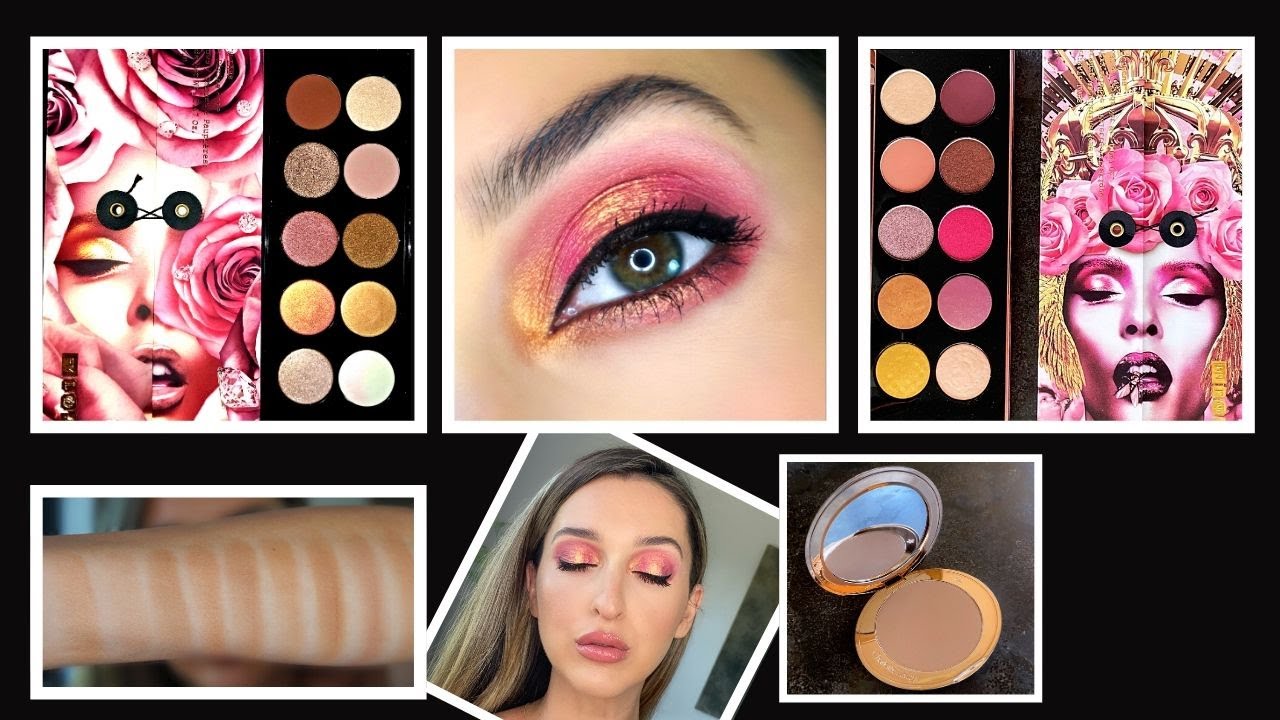 Pairing Pat Mcgrath Labs Divine Rose I & II + Charlotte Tilbury Airbrush Bronzer comparison swatches