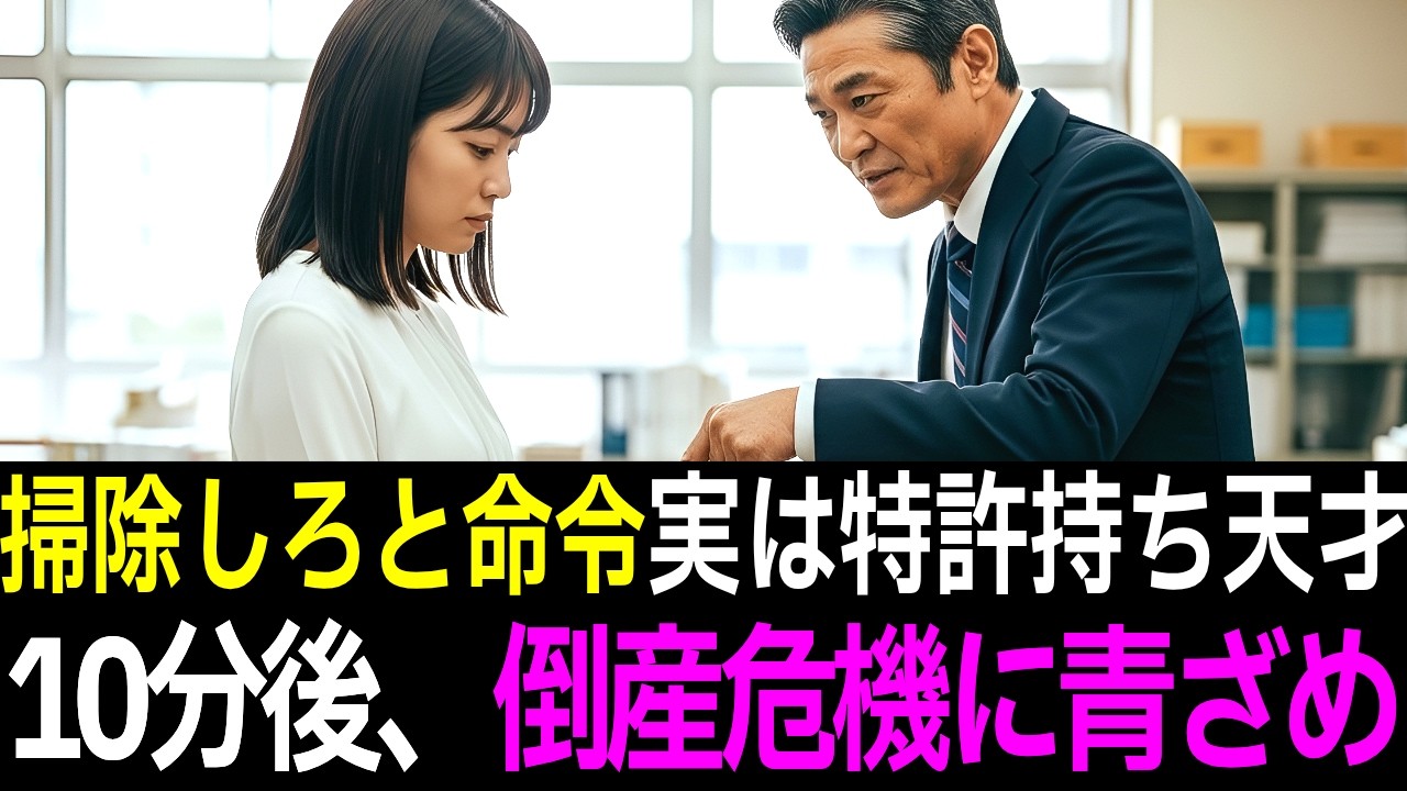 【スカッと】天才プログラマーと知らず、派遣OLに掃除させた支社長。10分後、会社が倒産の危機に青ざめ謝罪【シニア】