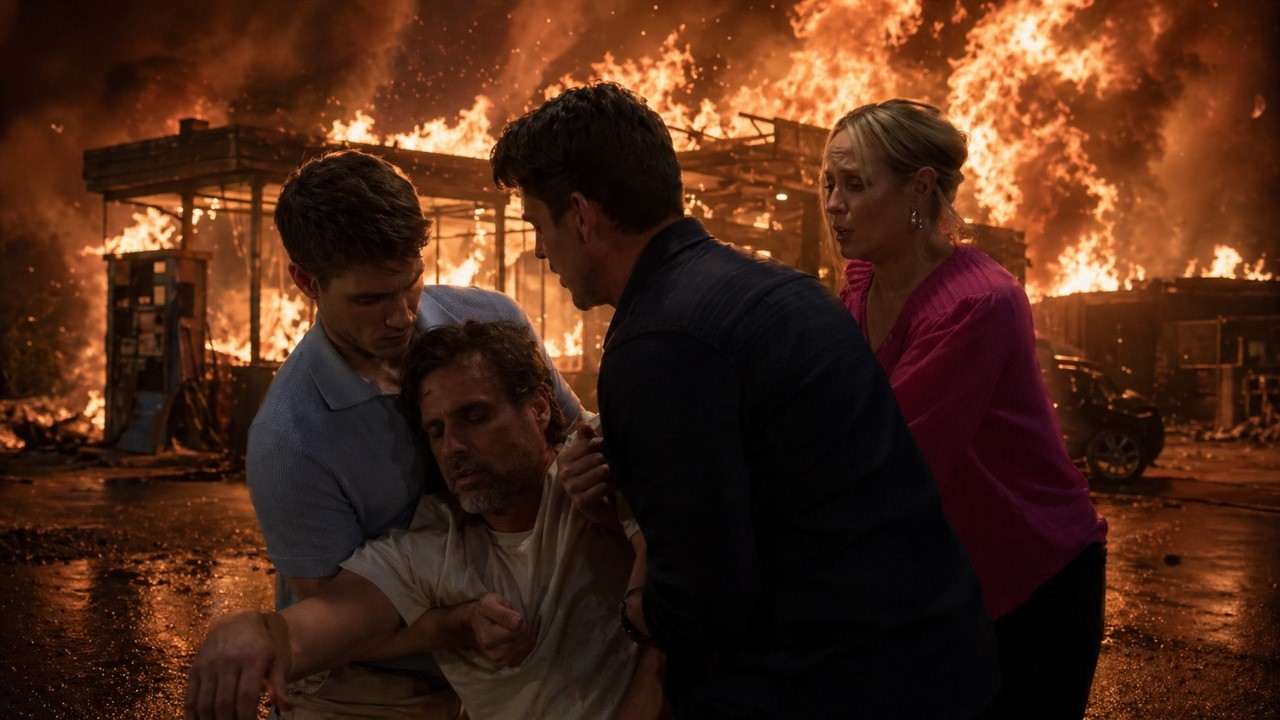 Y&R Today Episode Recap: Matt Clark Blows Up Gas Station &mdash; Nick, Adam, Sharon & Noah Trapped!