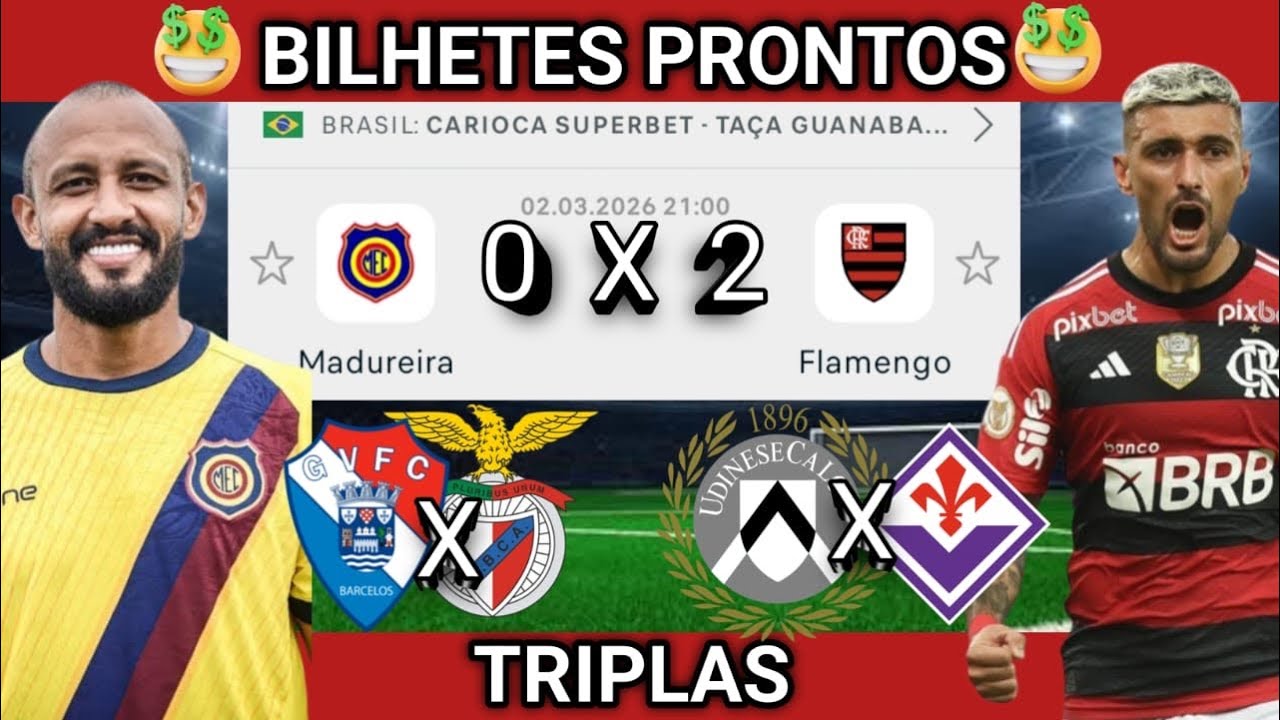 PALPITES DE FUTEBOL PARA HOJE 02 03 2026 SEGUNDA-FEIRA COM BILHETES PRONTOS| Palpites da hora