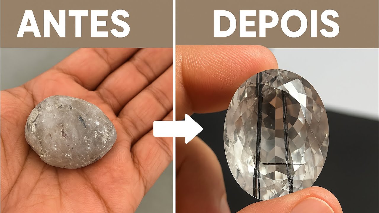 COMO LAPIDAR PEDRAS PRECIOSAS Turmalina no Cristal- Processo COMPLETO