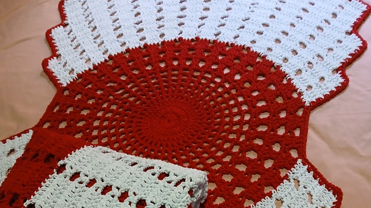 Trilho de mesa espiral #crochet