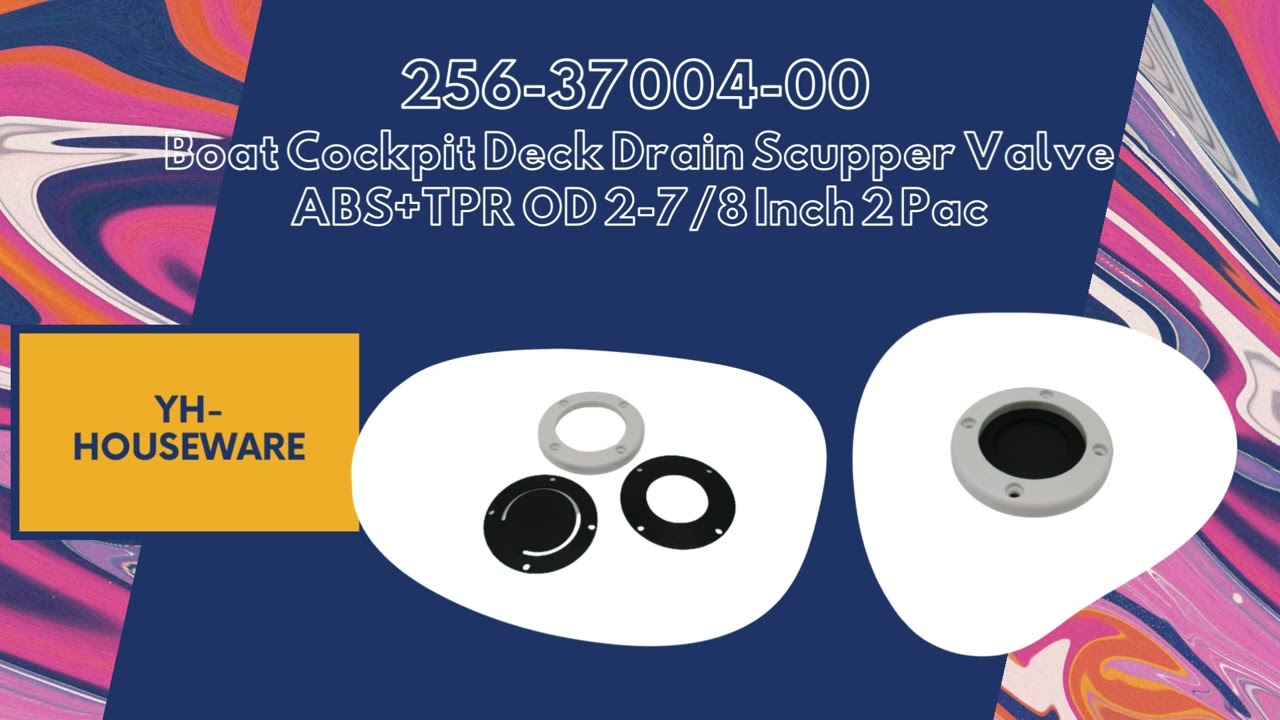 256-37004-00 Boat Cockpit Deck Drain Scupper Valve ABS+TPR OD 2-7/8 Inch 2 Pac