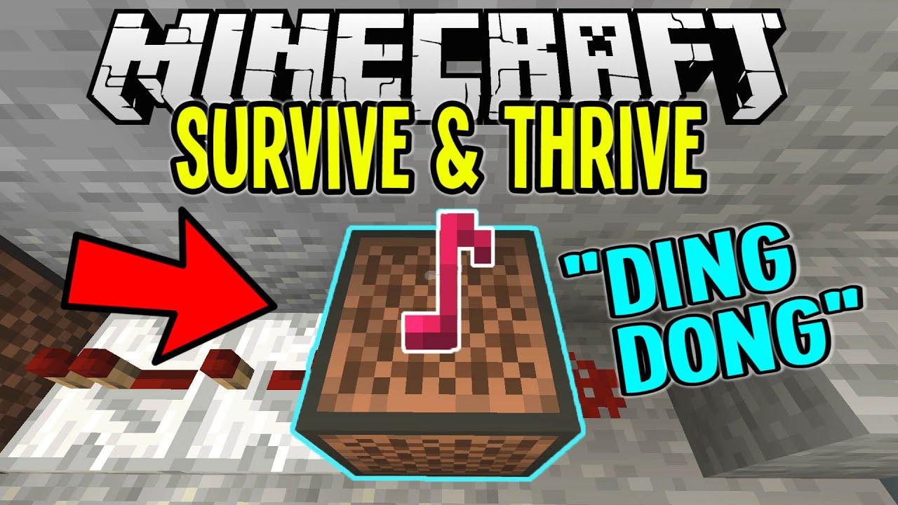 Minecraft | Super Easy NOTE BLOCK DOORBELL | Minecraft Survival Let's Play Tutorial Ep 12